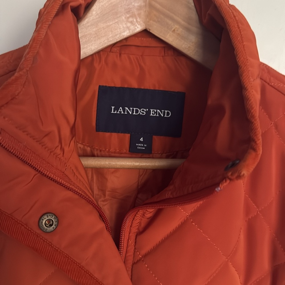 EUC mid weight orange Lands End jacket